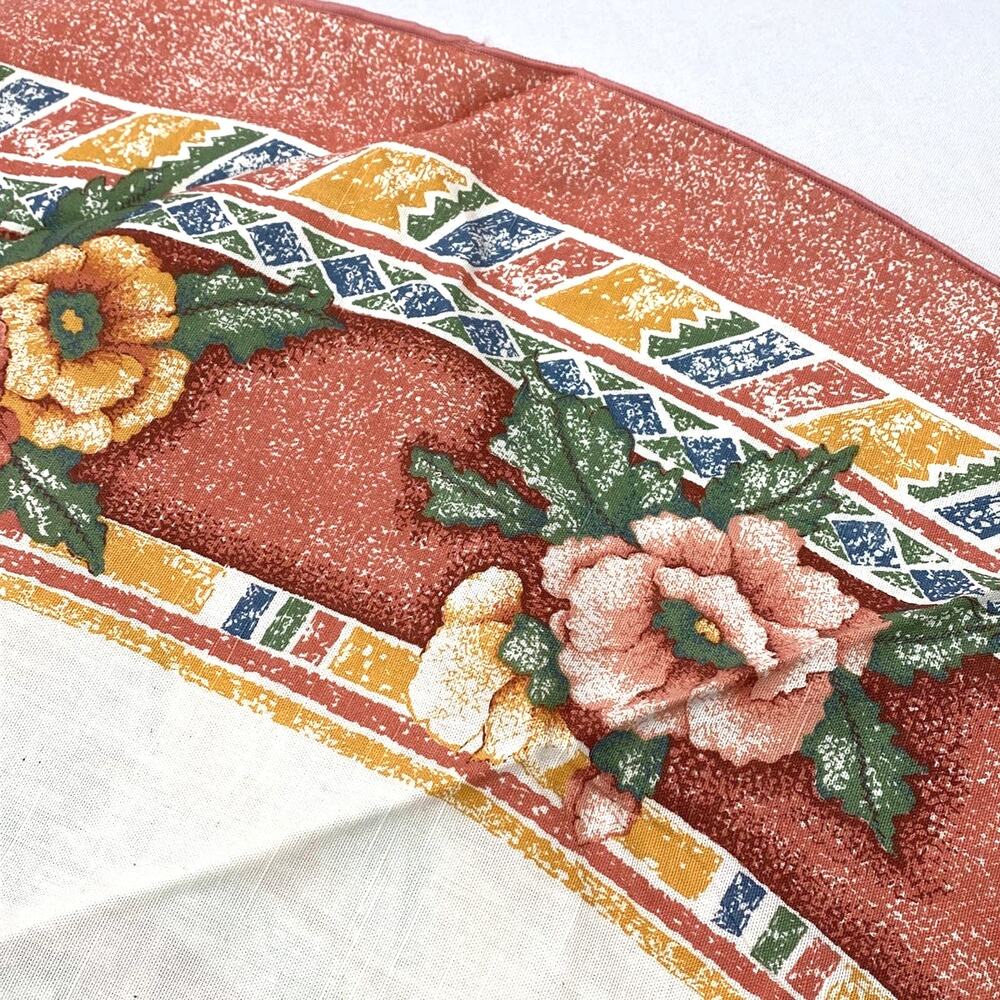 Fabric Tablecloth Desert Flower 70” Round NEW old stock 1990s